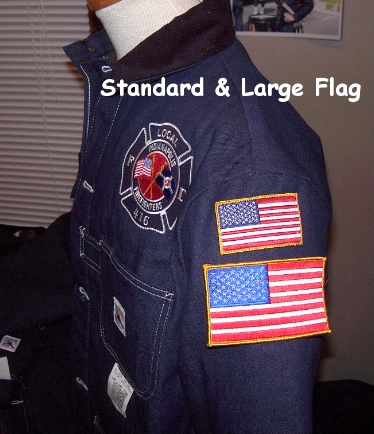 Standard 2" X 3 ½" Forward or Reverse American Flag
